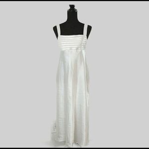 Bridal Satin White Nightgown NWOT Linea Donatella Size Medium Side Slits